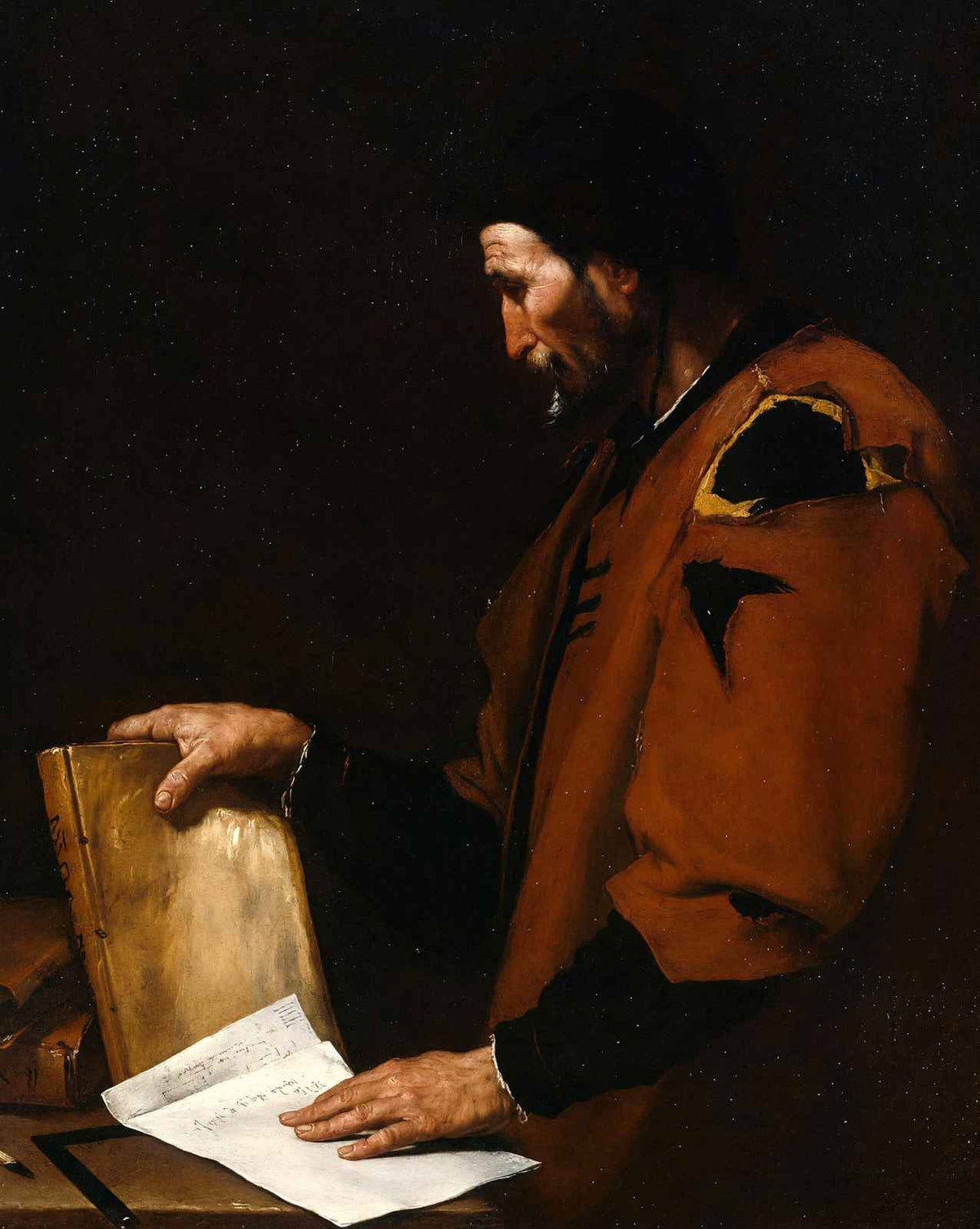 Aristotle painting print by Jusepe de Ribera