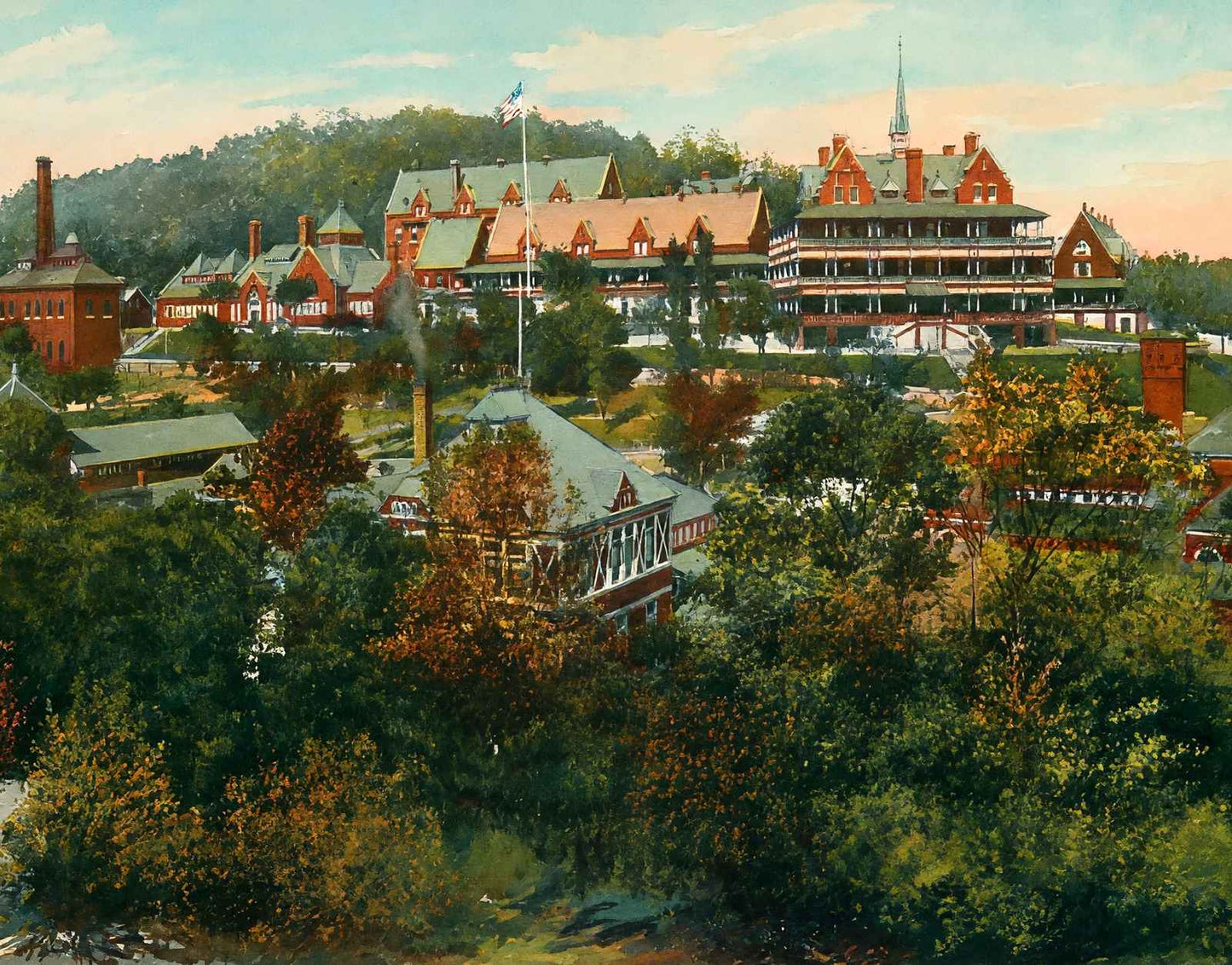 Army and Navy Hospital Hot Springs AR in 1906 Art Print (7 Sizes)