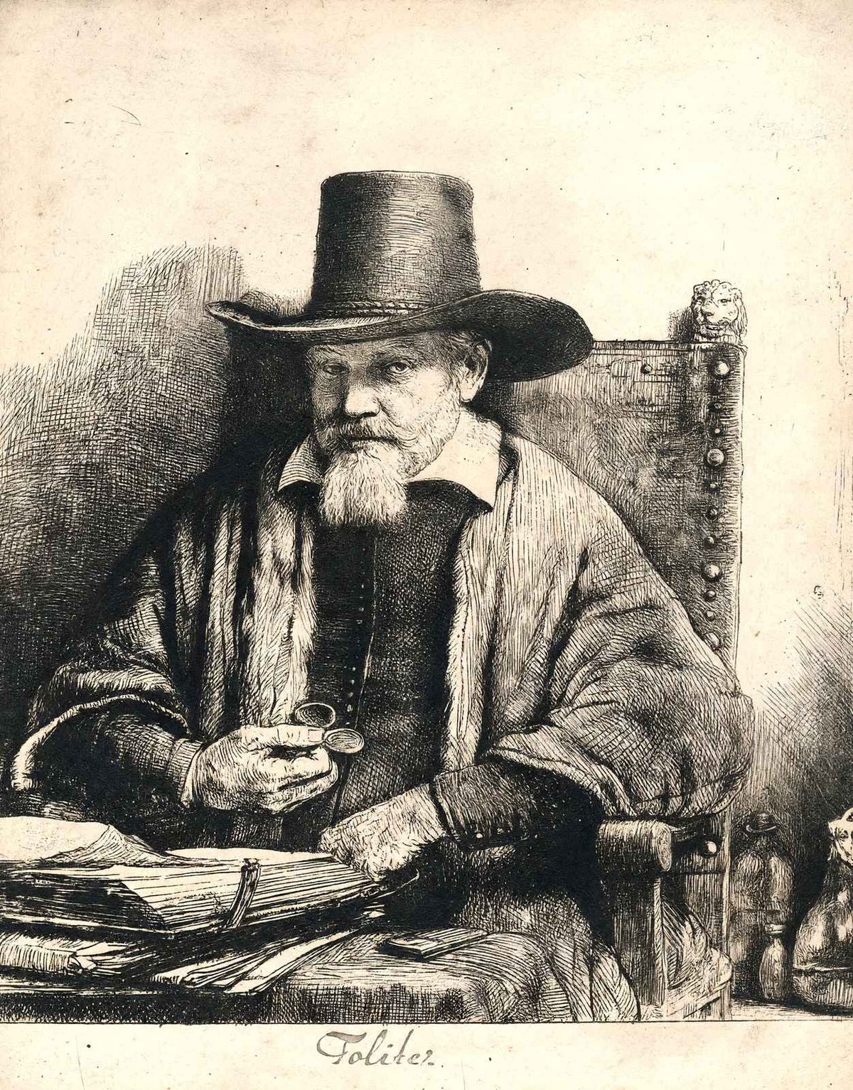 Arnold Tholinx Art Print 1650 Drawing by Rembrandt (6 Sizes) - Premium Quality