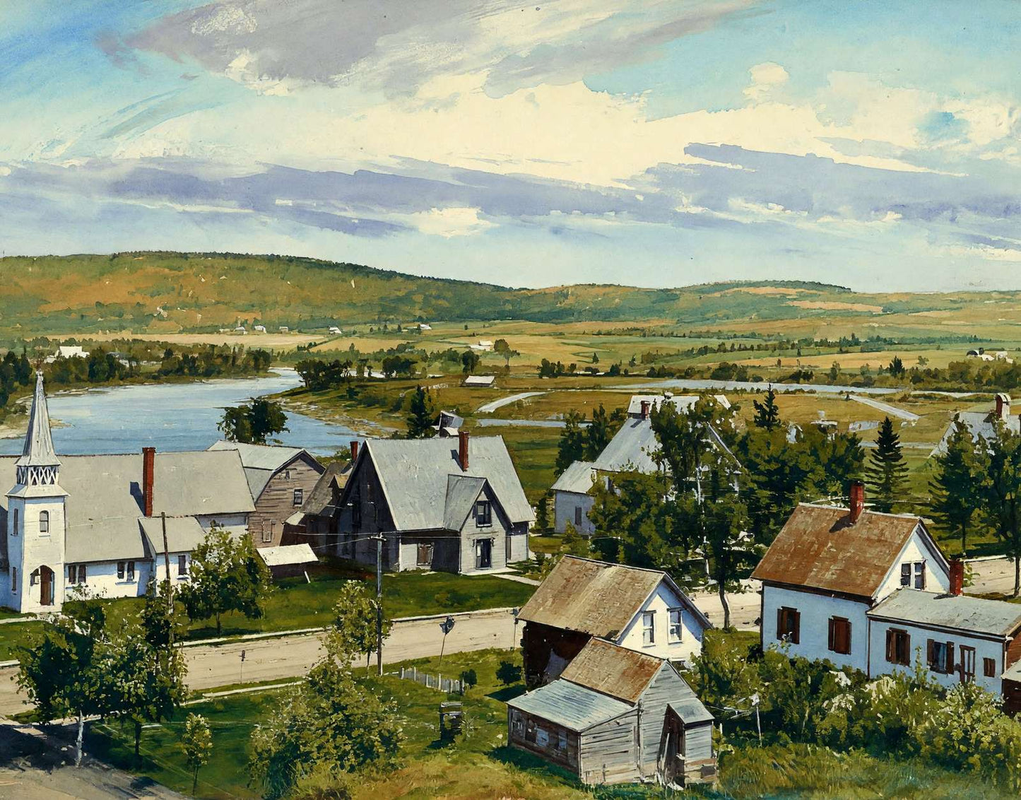 Aroostook River by Fort Fairfield Maine in 1907 Art Print (7 Sizes)