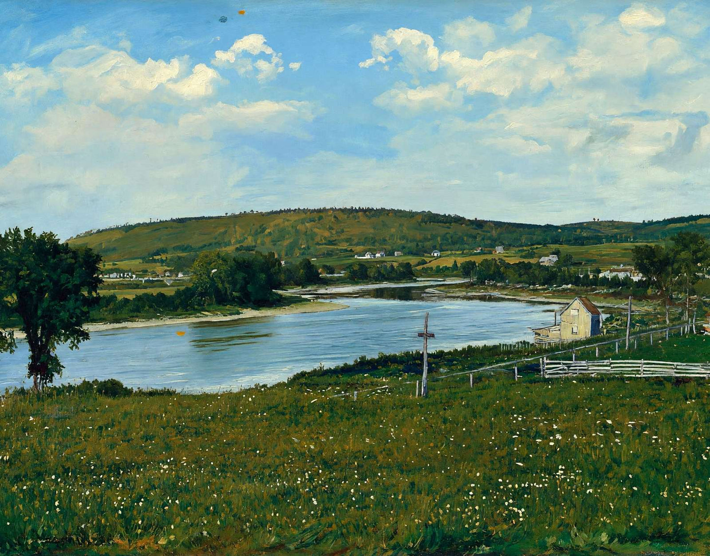 Aroostook River Near Fort Fairfield Maine in 1907 Painting Print (7 Sizes)