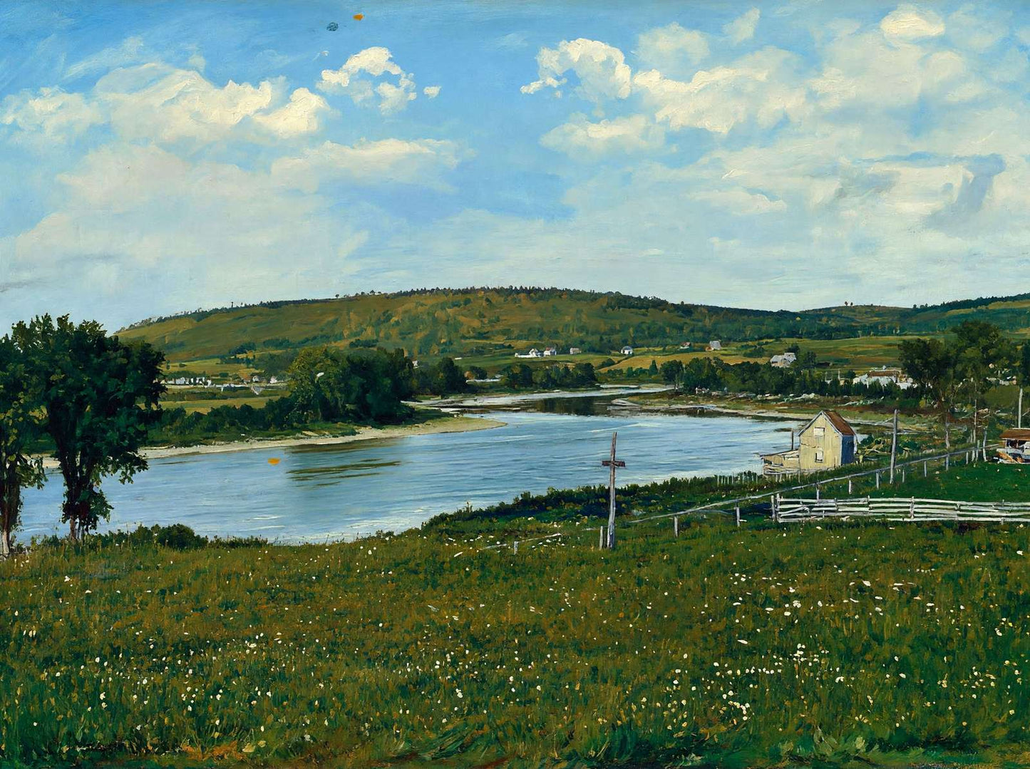 Aroostook River Near Fort Fairfield Maine in 1907 Painting Print (7 Sizes)