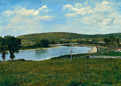 Aroostook River Near Fort Fairfield Maine in 1907 Painting Print (7 Sizes)
