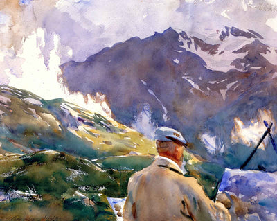 Artist in the Simplon painting print by John Singer Sargent (1909)