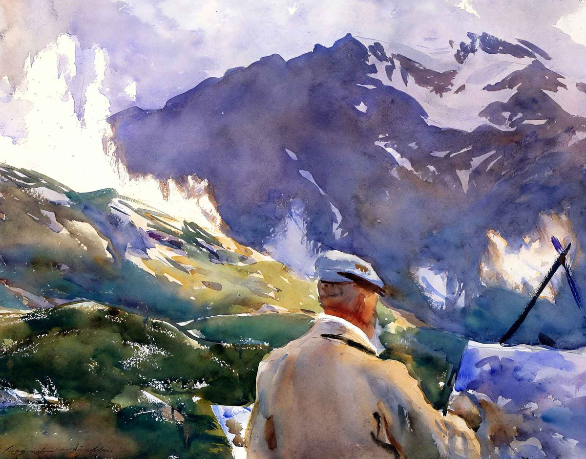 Artist in the Simplon Painting by John Singer Sargent Art Print (6 Sizes)
