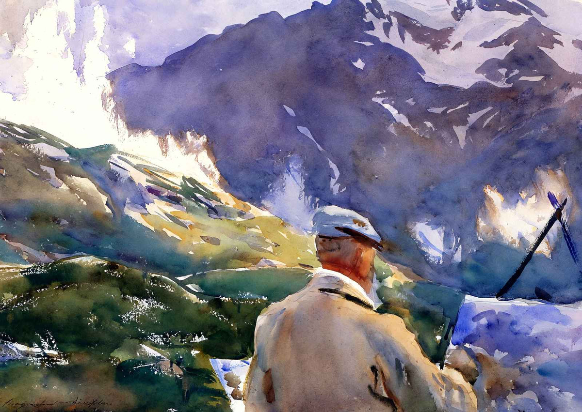 Artist in the Simplon Painting by John Singer Sargent Art Print (6 Sizes)