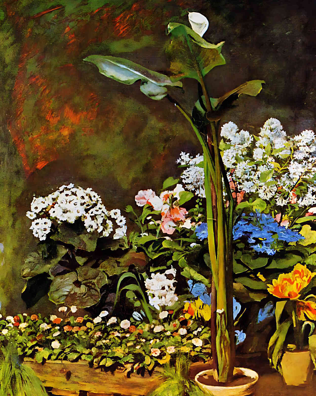 Arum and Conservatory Plants Painting by Pierre-Auguste Renoir 8x10" Art Print