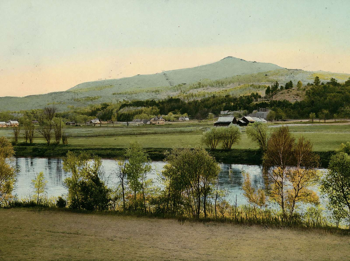 Ascutney Mountain and Connecticut River Claremont NH in 1908 Vintage Print
