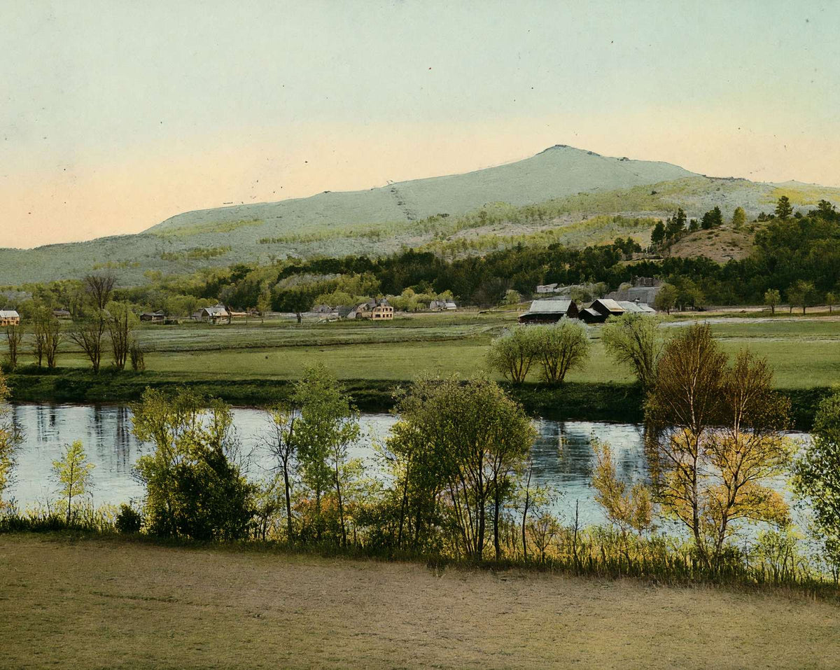 Ascutney Mountain and Connecticut River vintage print