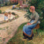 A Servant Seated in the Garden at Eragny 1884 by Pissarro Art Print (6 Sizes)
