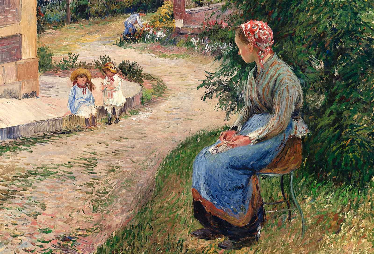 A Servant Seated in the Garden at Eragny 1884 by Pissarro Art Print (6 Sizes)