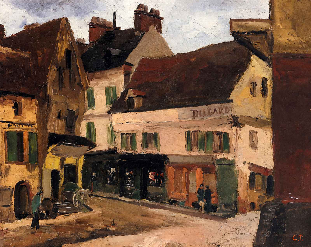 A Square in La Roche Guyon painting by Camille Pissarro (1867)