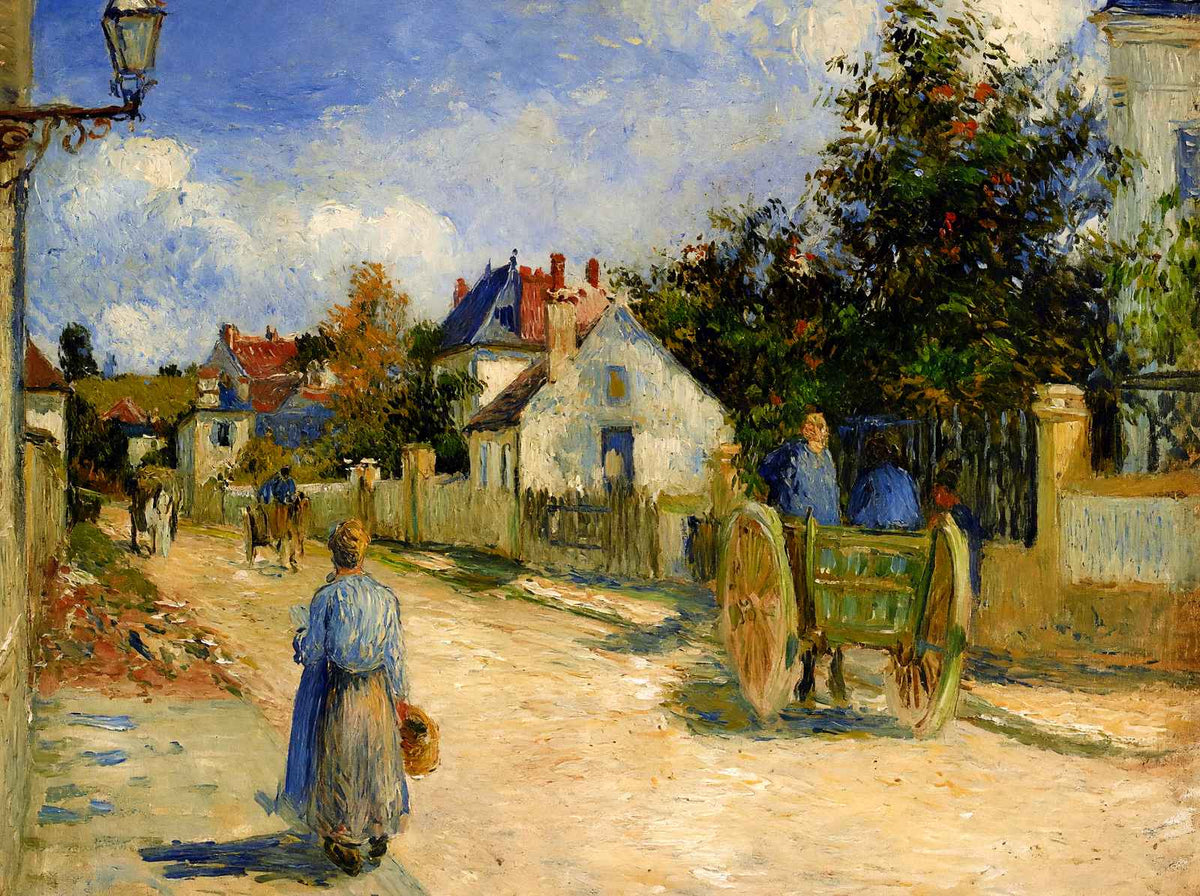 A Street in Pontoise Art Print 1879 Painting by Camille Pissarro (6 Sizes)