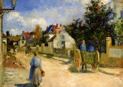 A Street in Pontoise Art Print 1879 Painting by Camille Pissarro (6 Sizes)
