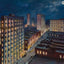 Atlanta Night Scene Vintage Print (7 Sizes) - Reproduction
