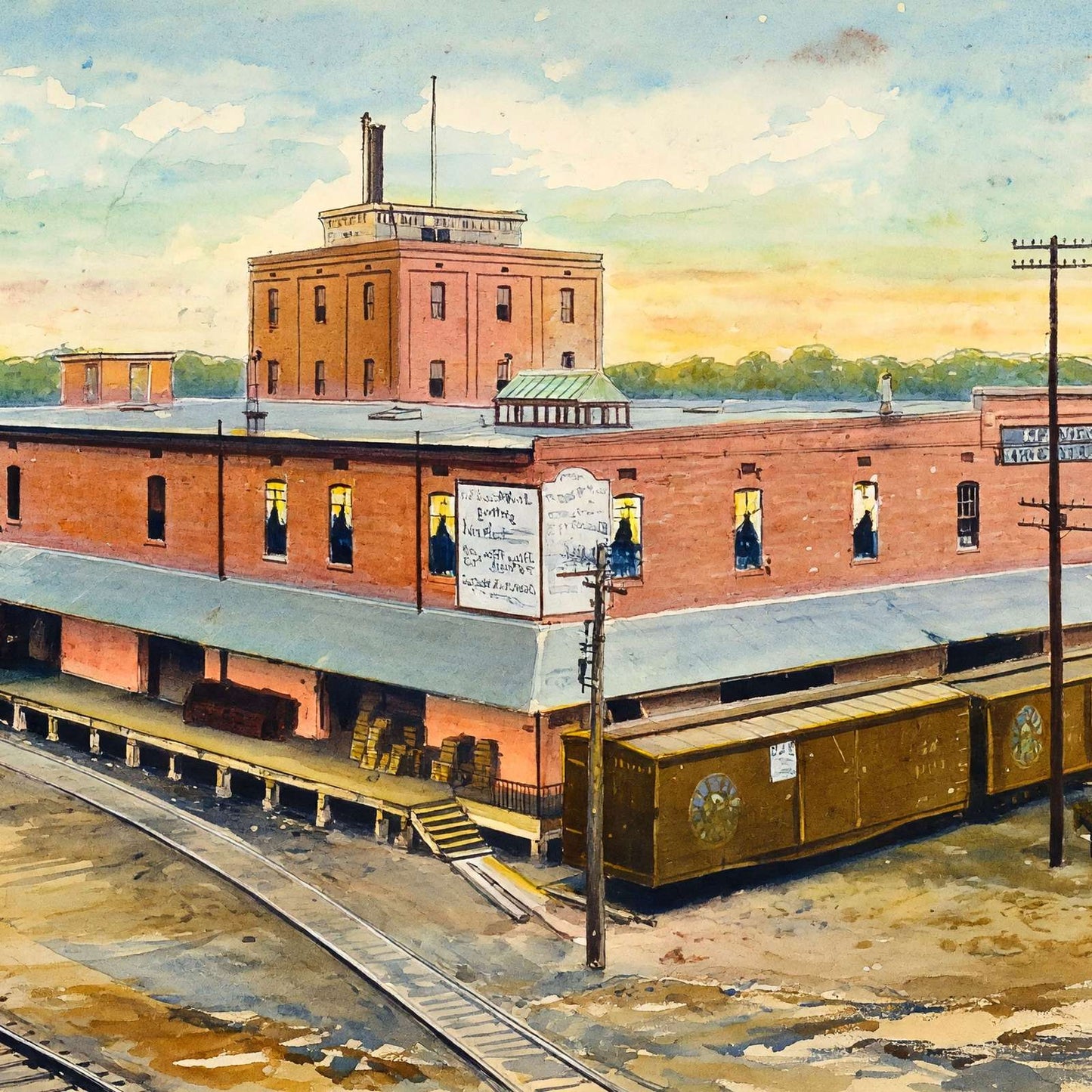 Atlantic Rice Mills Beaumont in 1907 Art Print (7 Sizes) - Enhanced