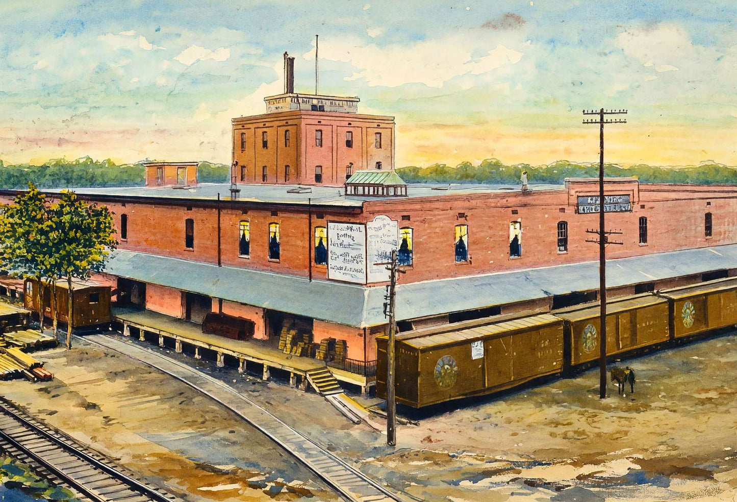 Atlantic Rice Mills Beaumont in 1907 Art Print (7 Sizes) - Enhanced