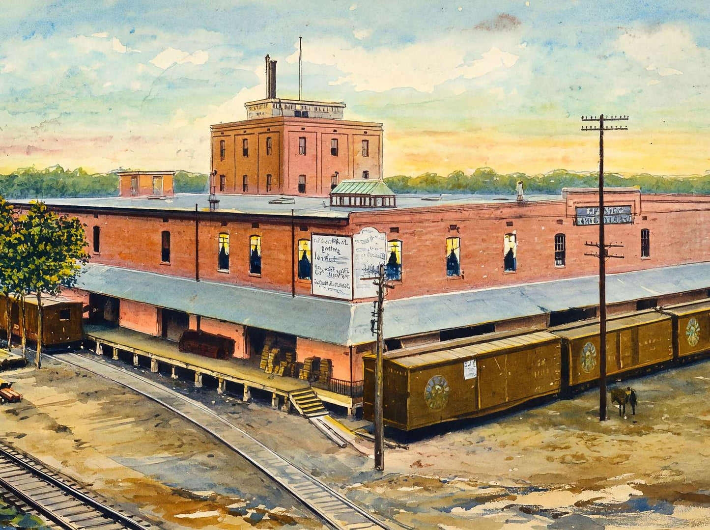 Atlantic Rice Mills Beaumont in 1907 Art Print (7 Sizes) - Enhanced