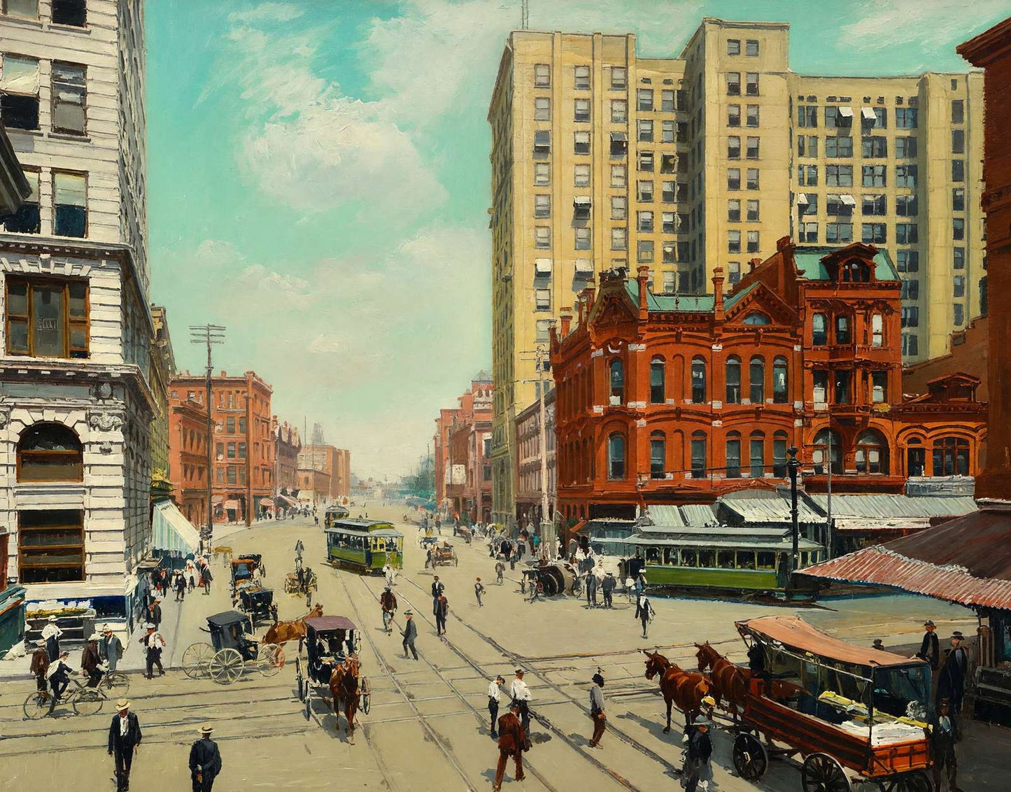 Marietta Street Atlanta in 1906 Art Print (7 Sizes) - Restored