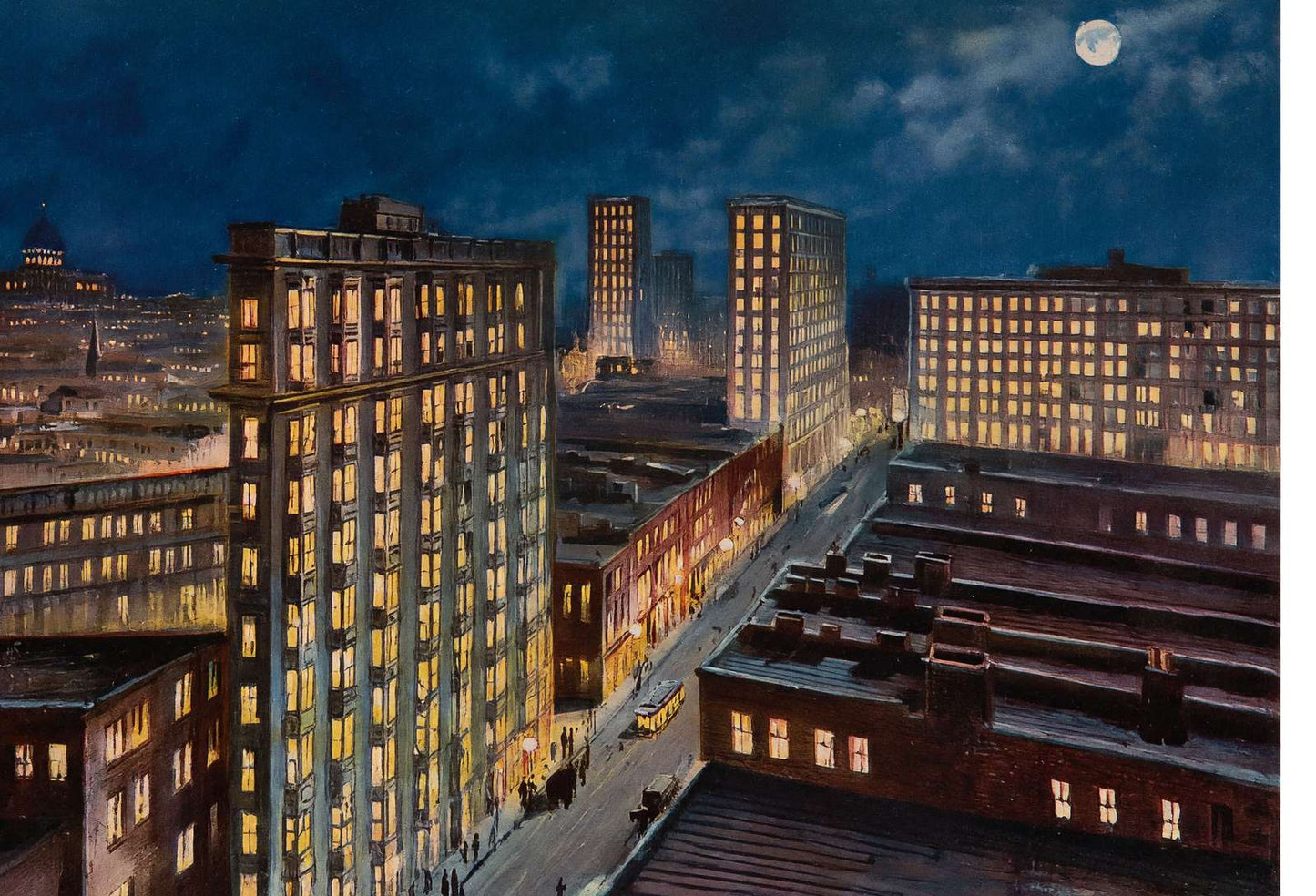 Atlanta Night View in 1905 Vintage Print (7 Sizes) - Archival Paper