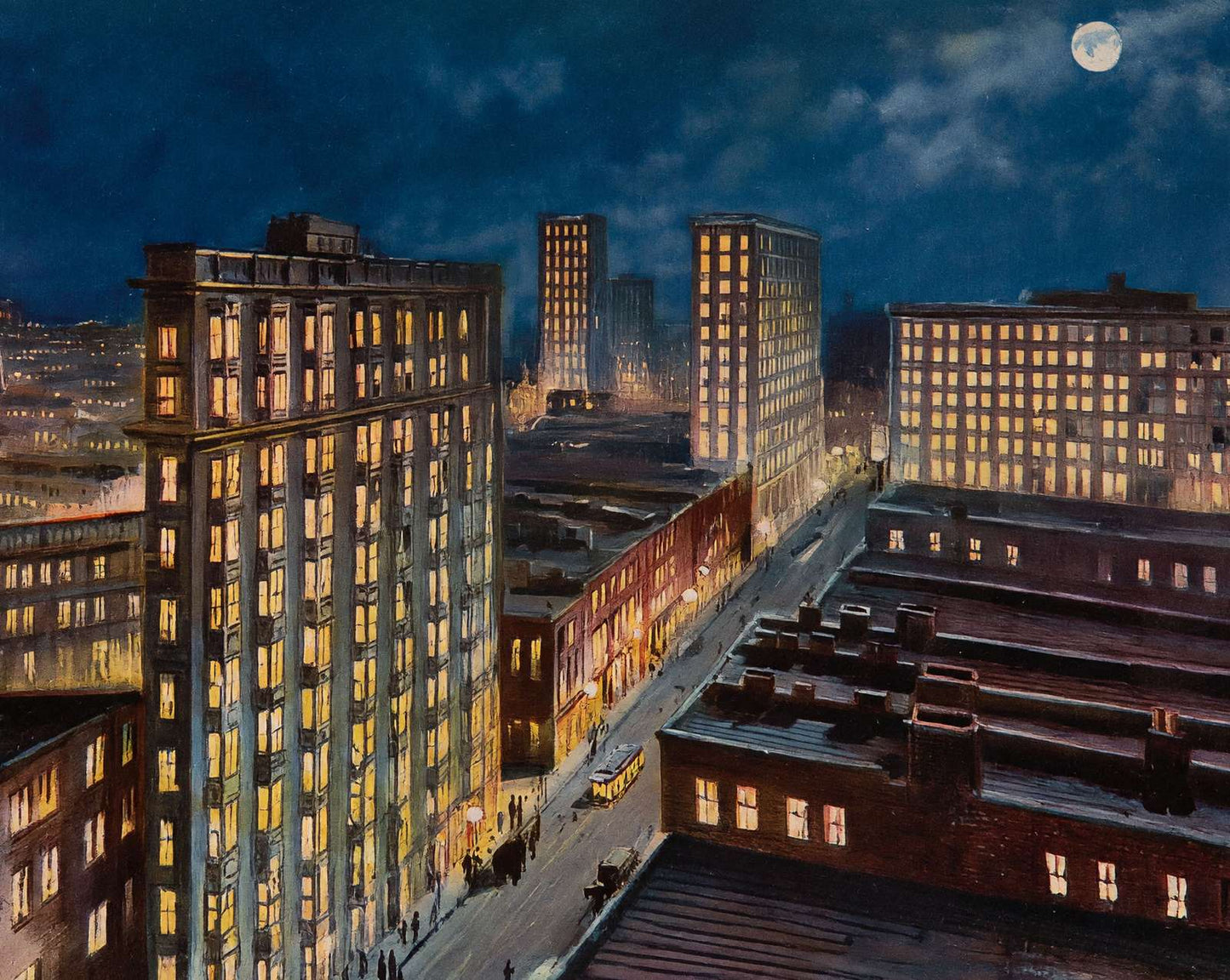 Atlanta Night View in 1905 vintage print