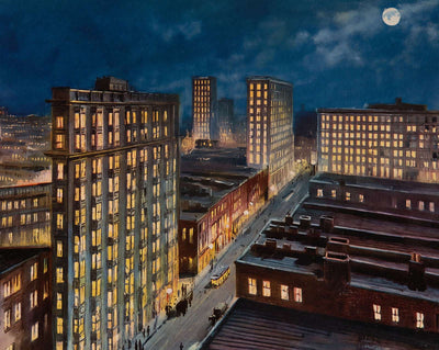 Atlanta Night View in 1905 vintage print