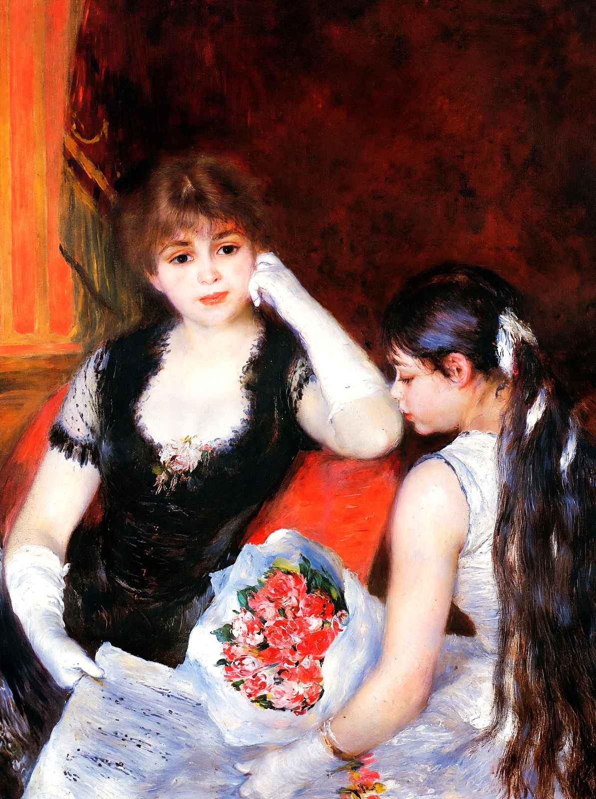 At the Concert (Box at the Opera) Art Print 1880 by Renoir (6 Sizes) - Enhanced
