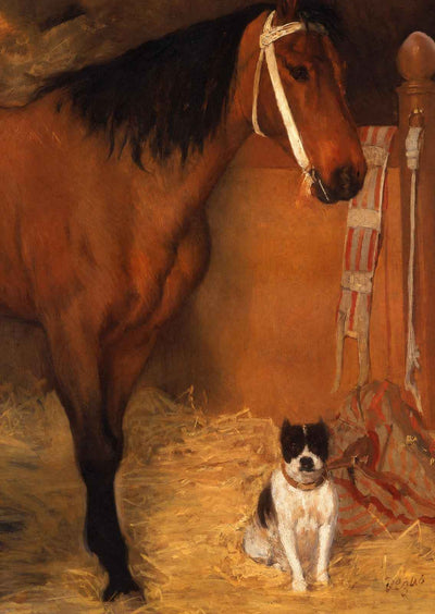 At the Stables, Horse and Dog Fine Art Print 1861 by Edgar Degas (6 Sizes)