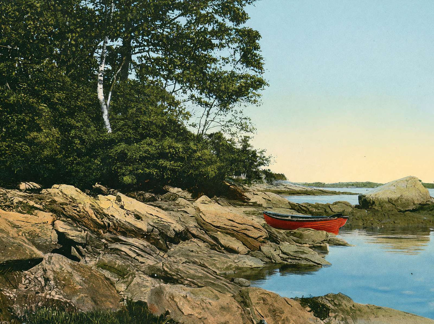 At the Water's Edge Falmouth Foreside Maine in 1908 Vintage Print (7 Sizes)