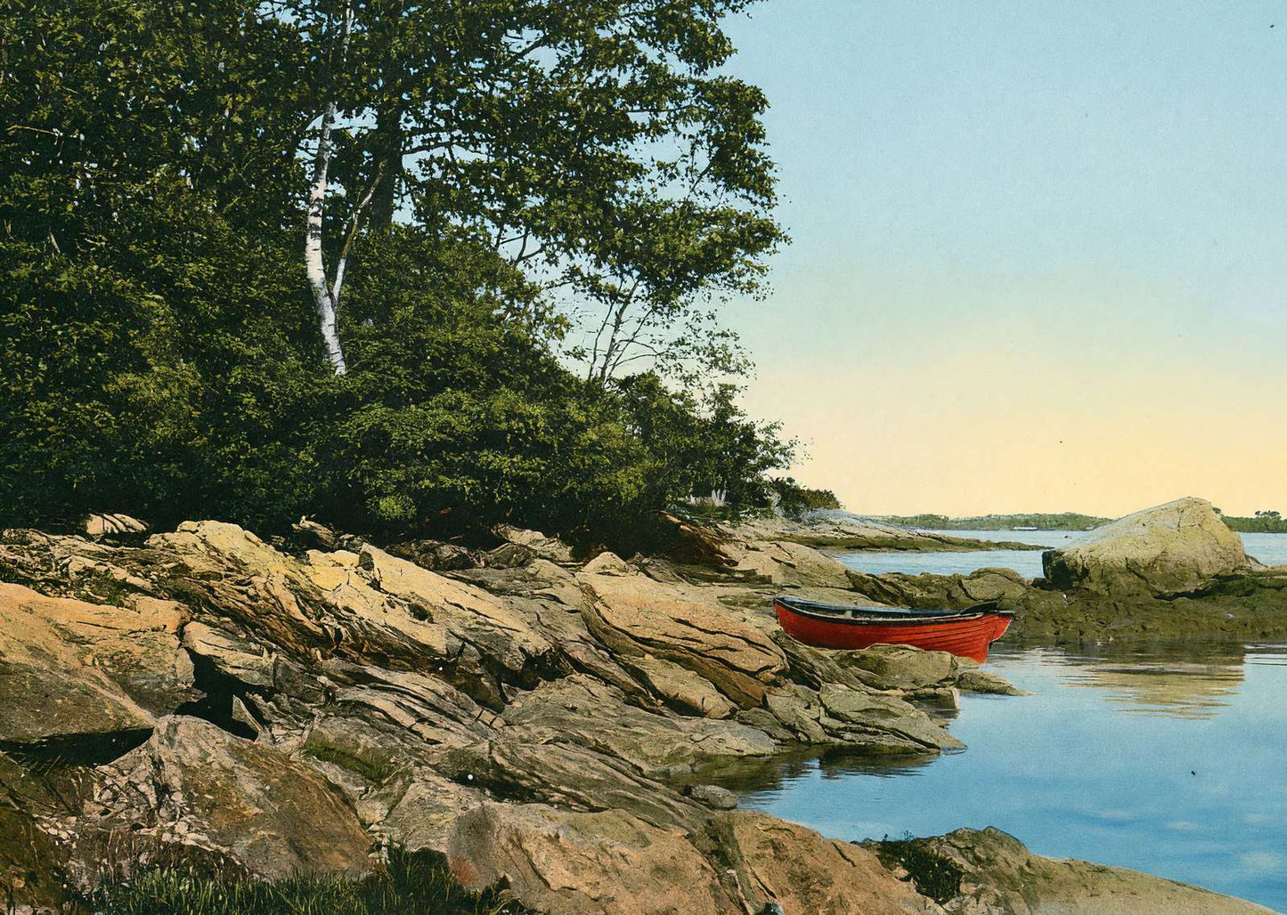 At the Water's Edge Falmouth Foreside Maine in 1908 Vintage Print (7 Sizes)