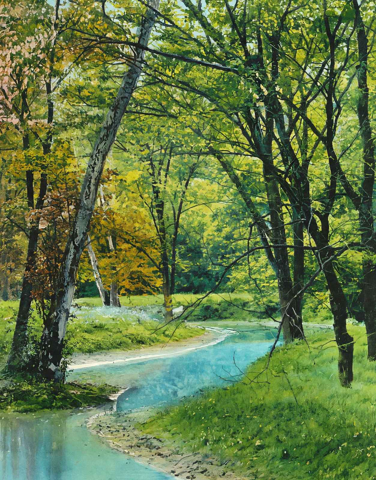 At the Water's Edge Cherokee Park Louisville in 1907 Art Print (7 Sizes)