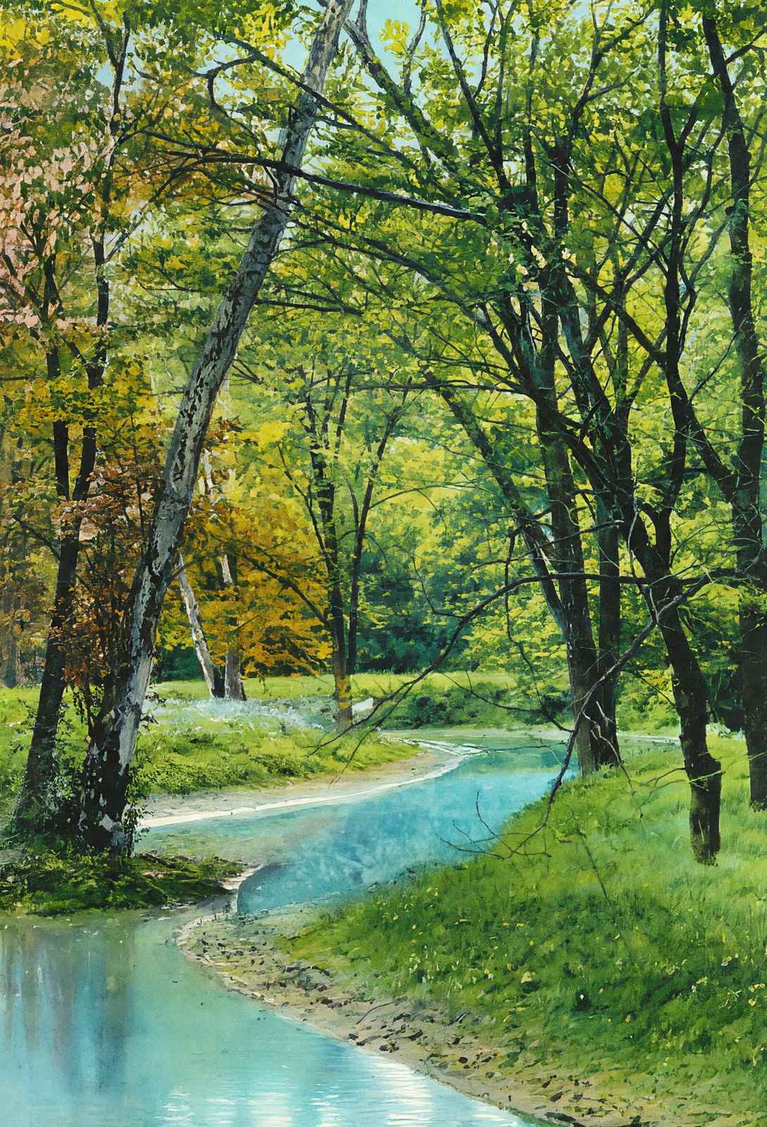 At the Water's Edge Cherokee Park Louisville in 1907 Art Print (7 Sizes)