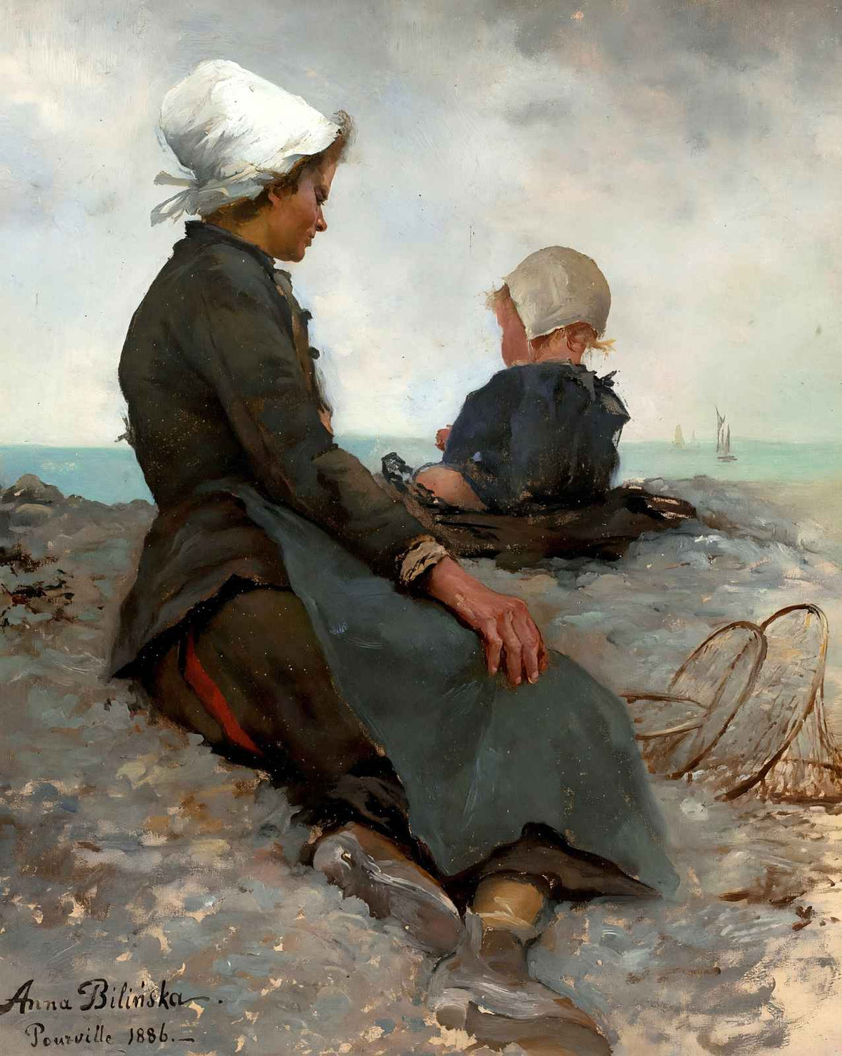 At the Seashore painting print by Anna Bilińska