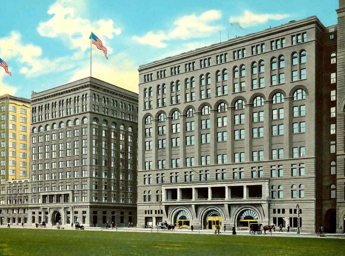 Auditorium and Annex Chicago in 1905 Vintage Print (7 Sizes) - Premium Print