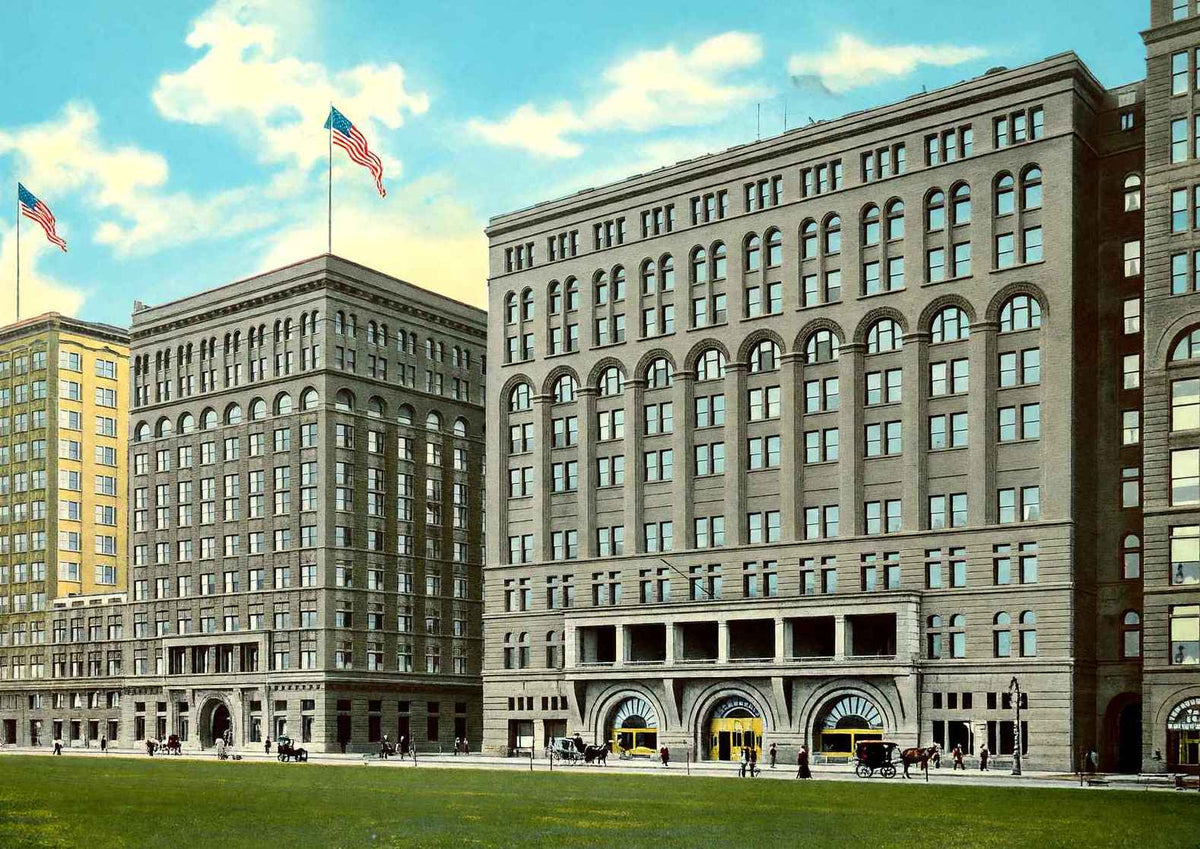 Auditorium and Annex Chicago in 1905 Vintage Print (7 Sizes) - Premium Print