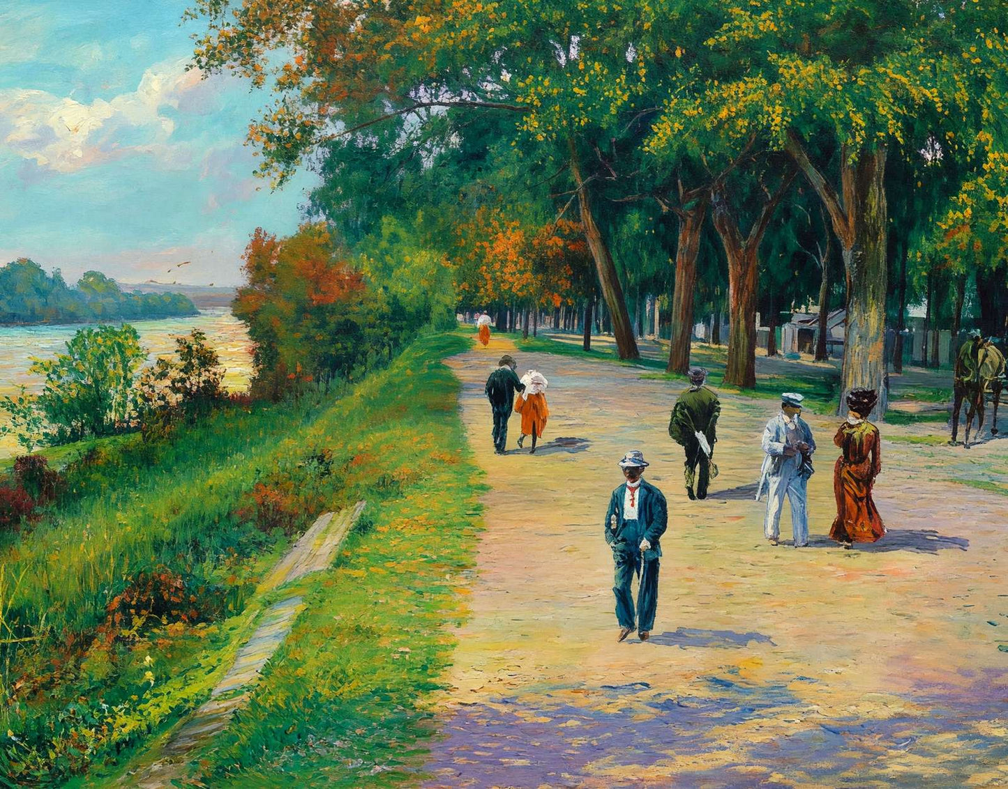 Bay Street Looking East Augusta GA in 1905 Art Print (7 Sizes)