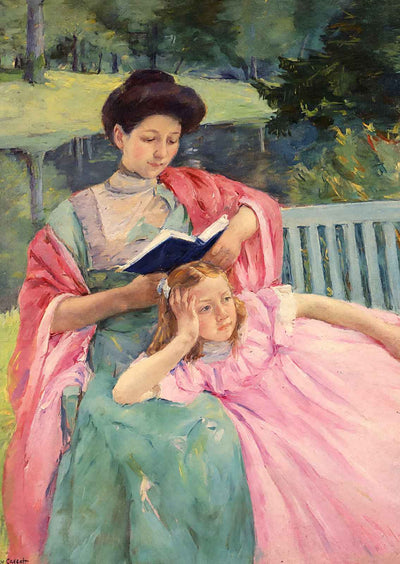 Auguste Reading to Her Daughter 1910 by Mary Cassatt Art Print (6 Sizes)