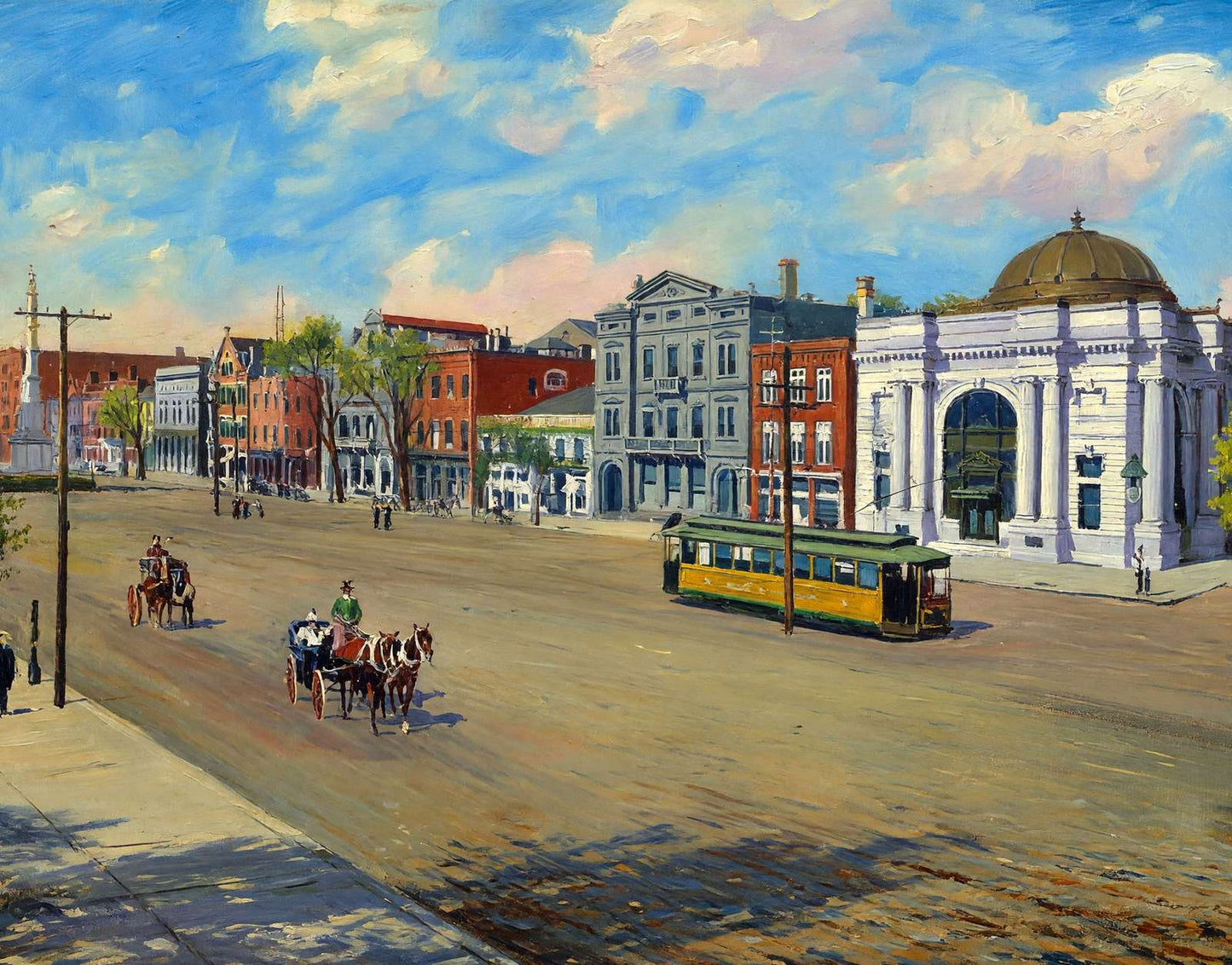 Broad Street Augusta GA in 1907 Art Print (7 Sizes) - High Quality