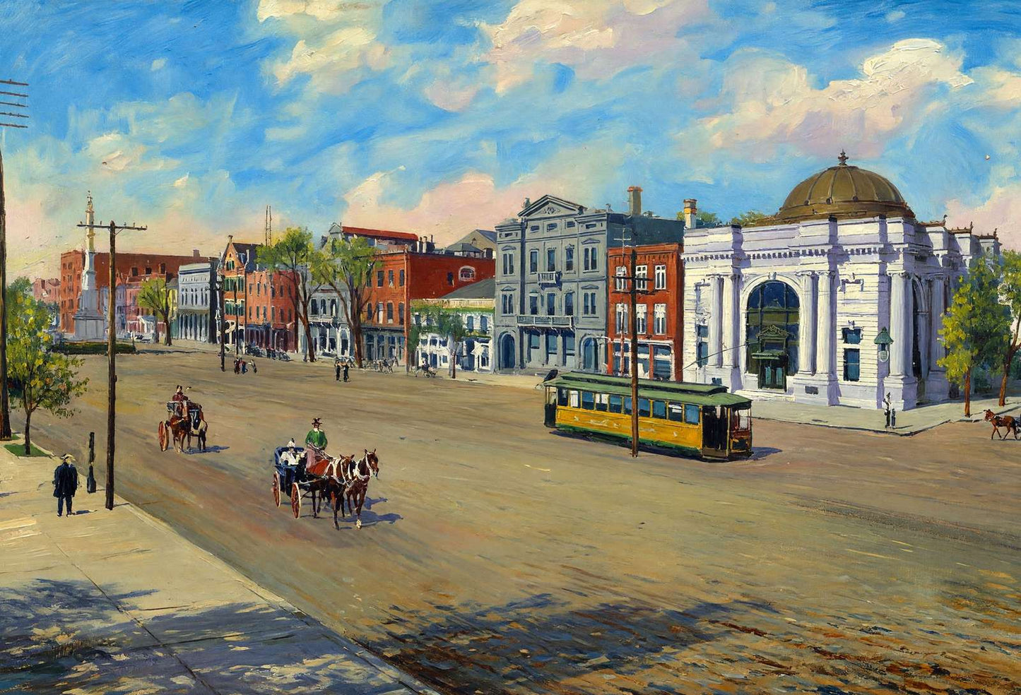 Broad Street Augusta GA in 1907 Art Print (7 Sizes) - High Quality