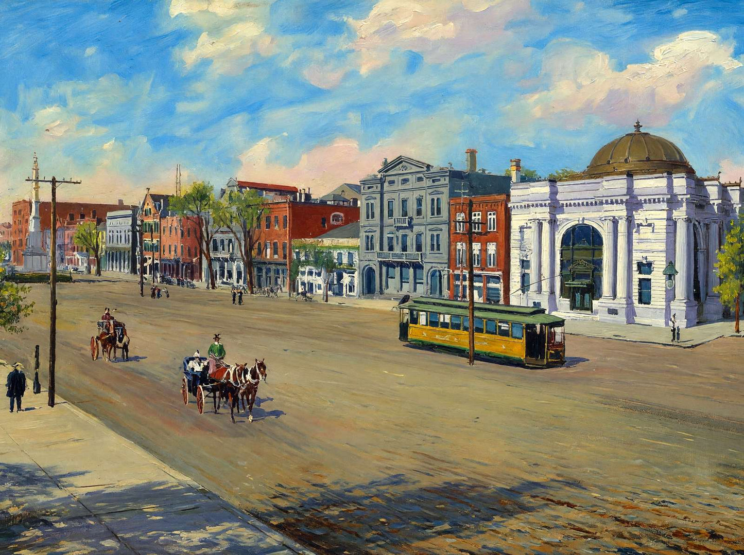 Broad Street Augusta GA in 1907 Art Print (7 Sizes) - High Quality