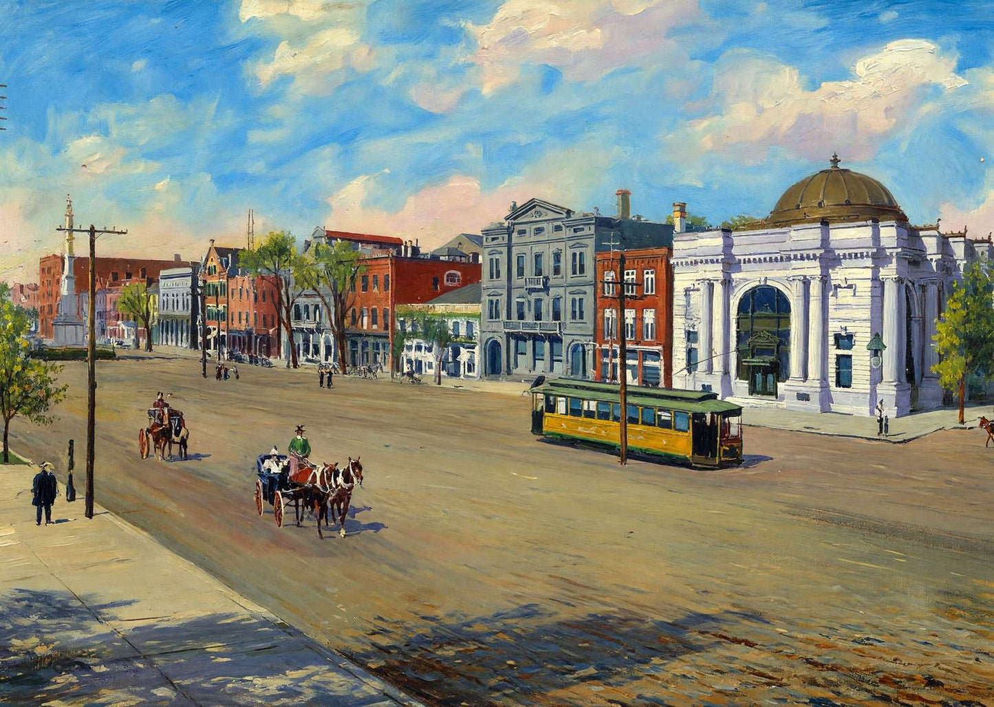 Broad Street Augusta GA in 1907 Art Print (7 Sizes) - High Quality