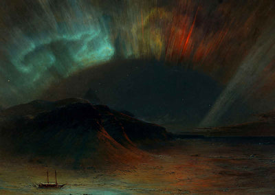 Aurora Borealis Art Print Painting by Frederic Edwin Church Nature (6 Sizes)