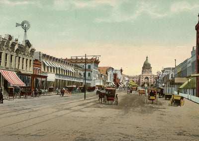 Congress Avenue Austin in 1907 Vintage Print (7 Sizes) - Retouched