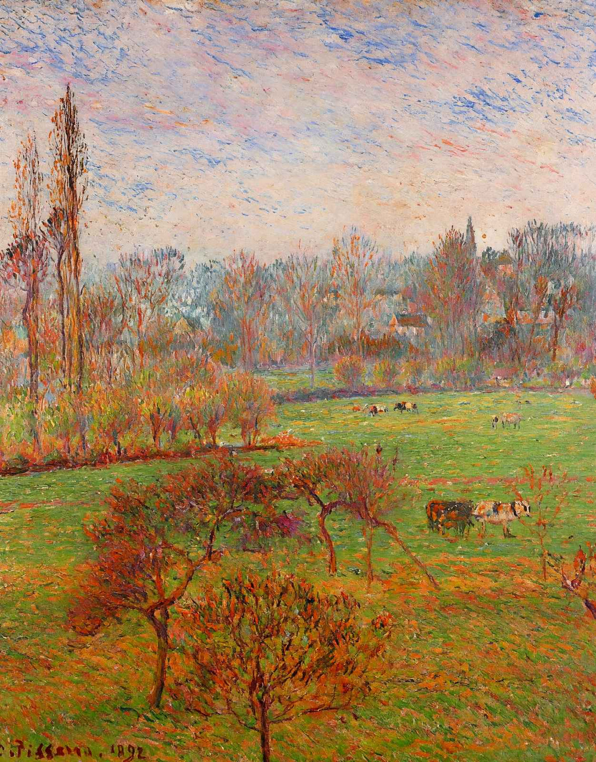 Autumn Morning 1892 Painting by Camille Pissarro Fine Art Print (6 Sizes)