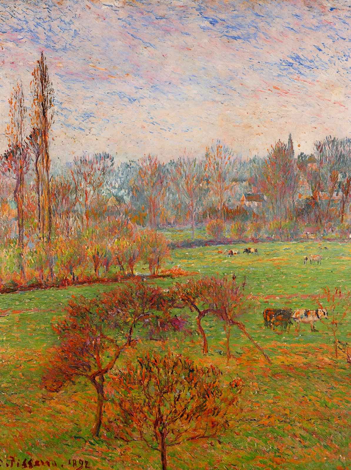 Autumn Morning 1892 Painting by Camille Pissarro Fine Art Print (6 Sizes)