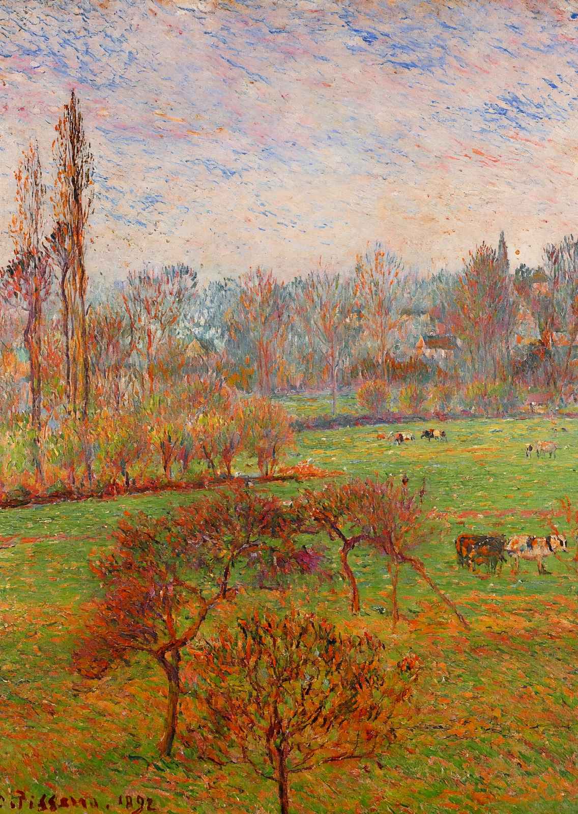 Autumn Morning 1892 Painting by Camille Pissarro Fine Art Print (6 Sizes)