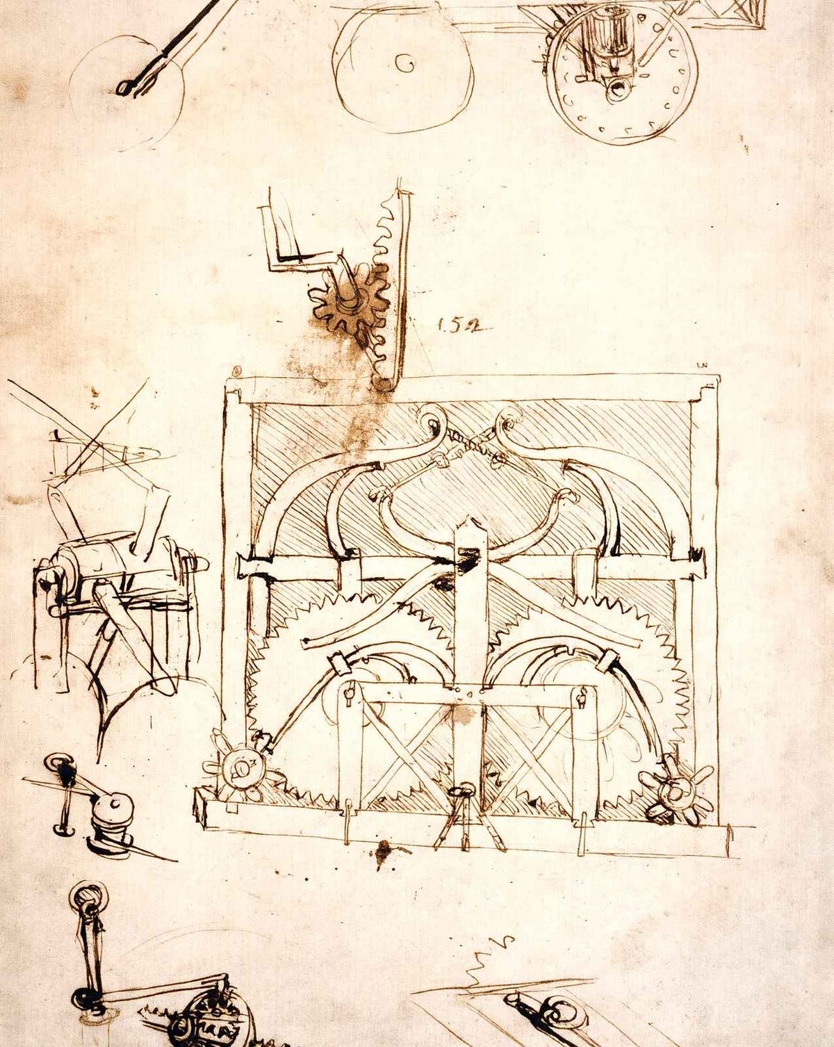 Automobile fine art print by Leonardo da Vinci (1480)