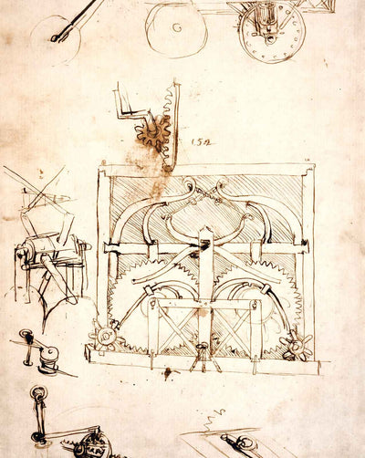 Automobile fine art print by Leonardo da Vinci (1480)