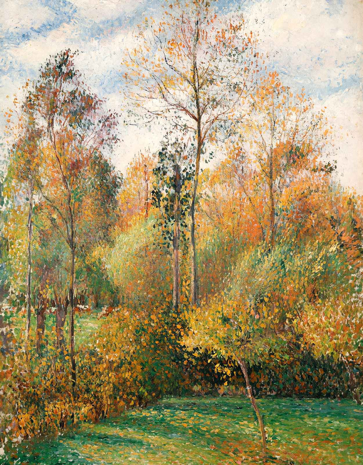 Autumn, Poplars 1894 Painting by Camille Pissarro Art Print (6 Sizes)