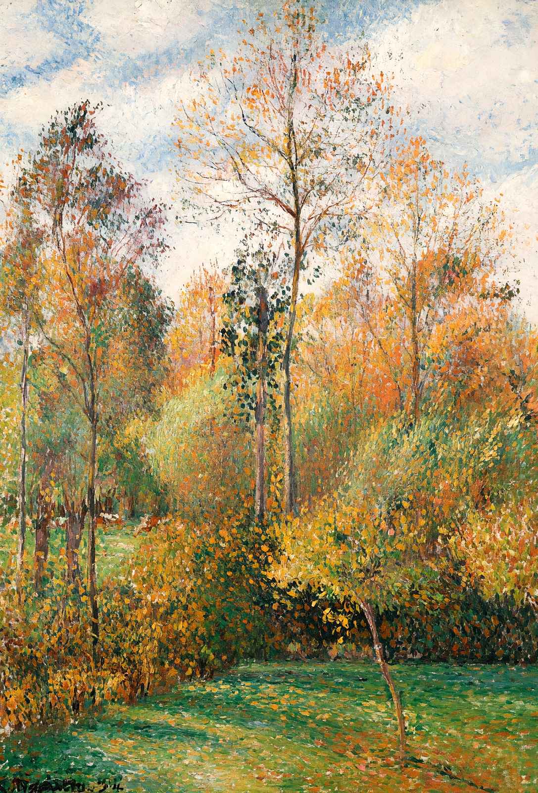 Autumn, Poplars 1894 Painting by Camille Pissarro Art Print (6 Sizes)